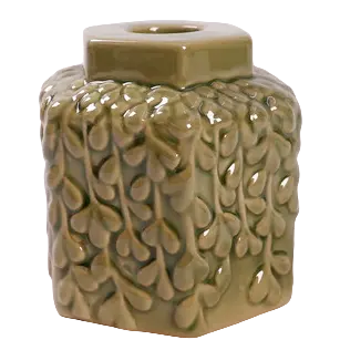 Green-Life ceramic candle stick holder GF25CH778 with textured surface, adding tactile value and differentiation for mid to high-end candle product lines.