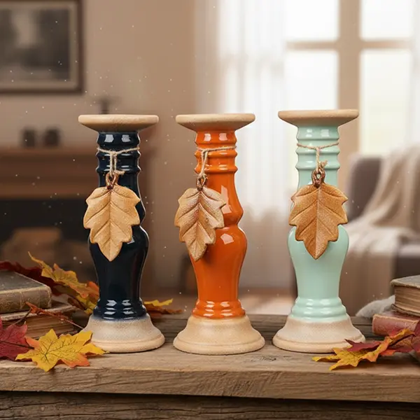 Green-Life ceramic candle stick holder GF25CH811 with holiday themes, suitable for festive campaigns and limited edition candle collections.