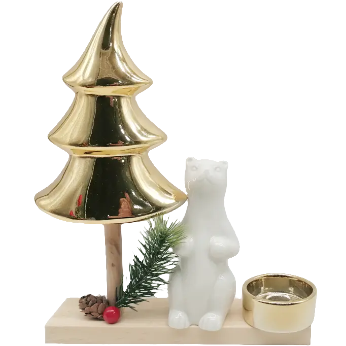 Green-Life ceramic candle stick holder GF25CH860 with holiday themes, suitable for festive campaigns and limited edition candle collections.