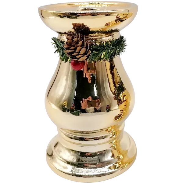 Green-Life ceramic candle stick holder GF25CH865 with holiday themes, suitable for festive campaigns and limited edition candle collections.