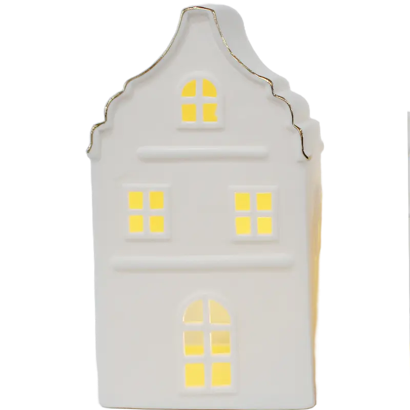 Green-Life figurative luminary candle holder GF25CH615 with architectural forms, suitable for themed collections and collectible candle product lines.