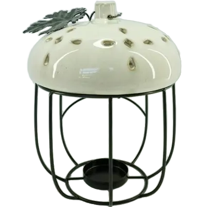 Green-Life luminary candle holder GF25CH618 with metal frame structure, combining stability and decorative presentation for higher perceived value product lines.