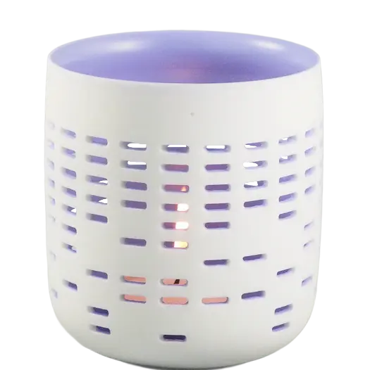 Green-Life ceramic luminary candle holder GLC180584 with cutout pattern, projecting decorative light effects that support seasonal launches and visual merchandising.