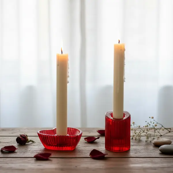Green-Life glass candle stick holder GF25CH510 with simple modern design, suitable for clean and minimal candle lines and scalable private label programs.