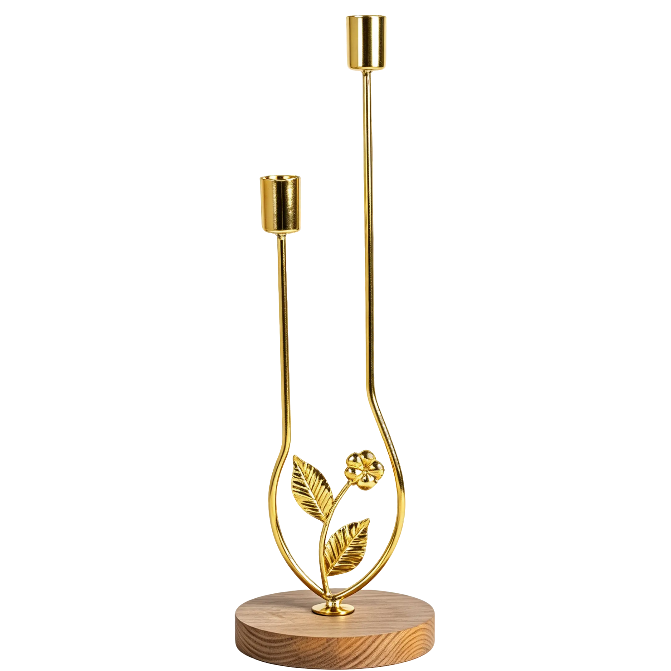 Green-Life metal candle stick holder GF25CH734 with sculptural design, offering strong visual identity for design-driven fragrance brands and statement collections.