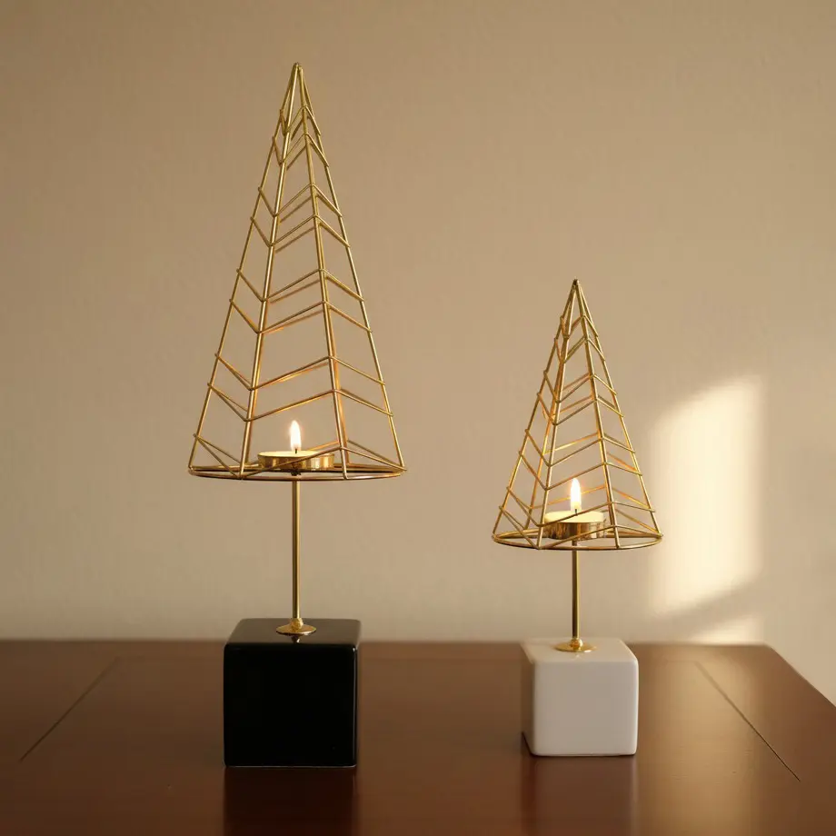 Green-Life sculptural metal luminary candle holder GF25CH627 designed for artistic and statement candle collections, supporting premium brand positioning.