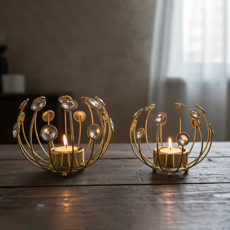 Green-Life sculptural metal luminary candle holder GF25CH632 designed for artistic and statement candle collections, supporting premium brand positioning.
