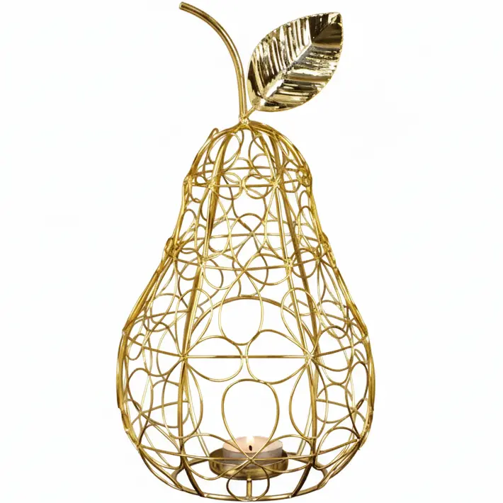 Green-Life metal luminary candle holder GF25CH657 with festive design, suitable for promotional campaigns and seasonal candle product development.