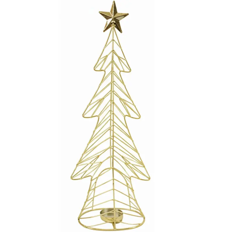 Green-Life metal luminary candle holder GF25CH668 with festive design, suitable for promotional campaigns and seasonal candle product development.