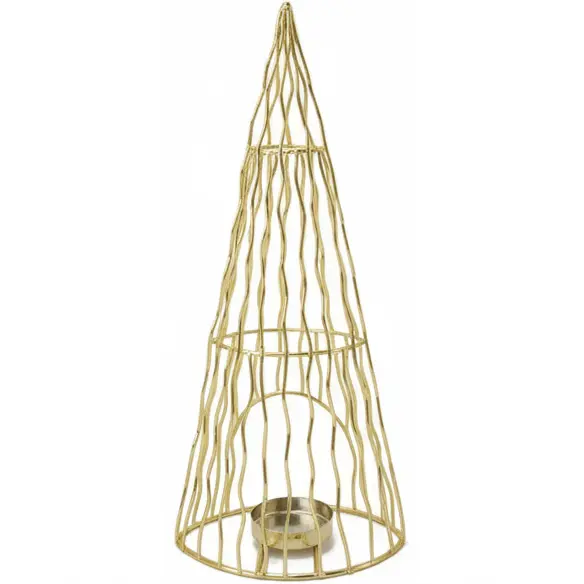 Green-Life metal luminary candle holder GF25CH669 with festive design, suitable for promotional campaigns and seasonal candle product development.