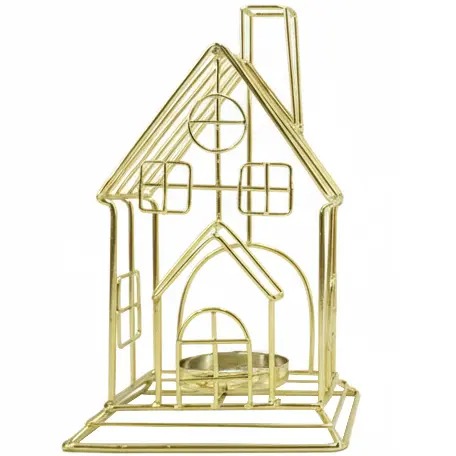 Green-Life metal luminary candle holder GF25CH671 with festive design, suitable for promotional campaigns and seasonal candle product development.