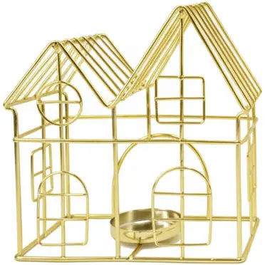 Green-Life metal luminary candle holder GF25CH672 with festive design, suitable for promotional campaigns and seasonal candle product development.
