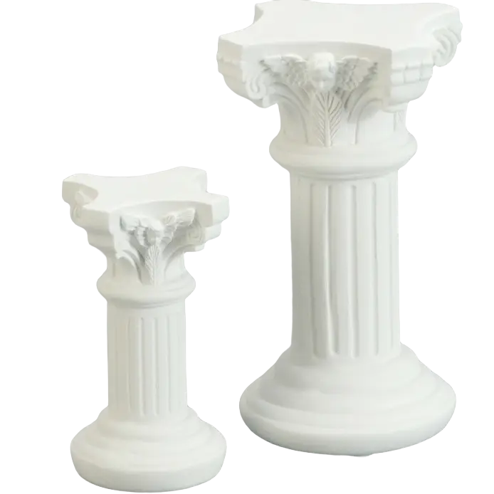 Green-Life polyresin candle stick holder GF23CH222 with Roman architecture design, developed for premium decorative candle collections and heritage-inspired brand positioning.