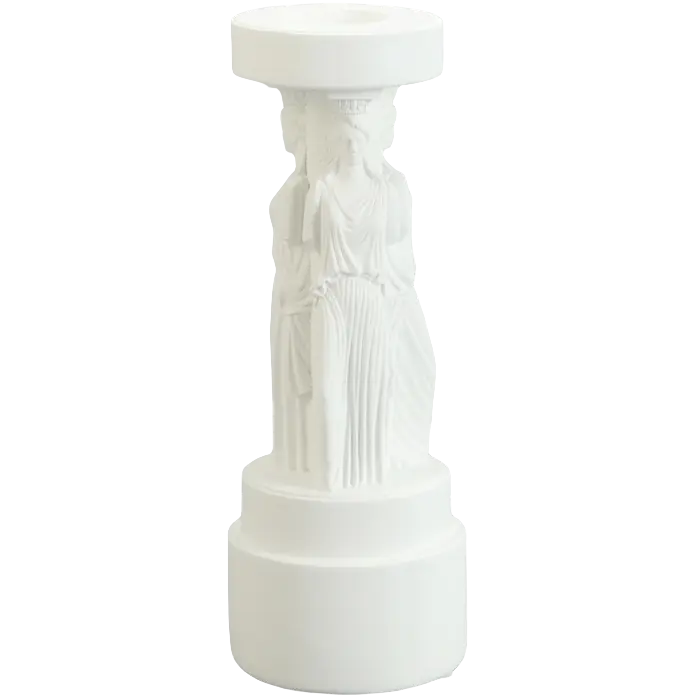 Green-Life polyresin candle stick holder GF23CH223 with Roman architecture design, developed for premium decorative candle collections and heritage-inspired brand positioning.