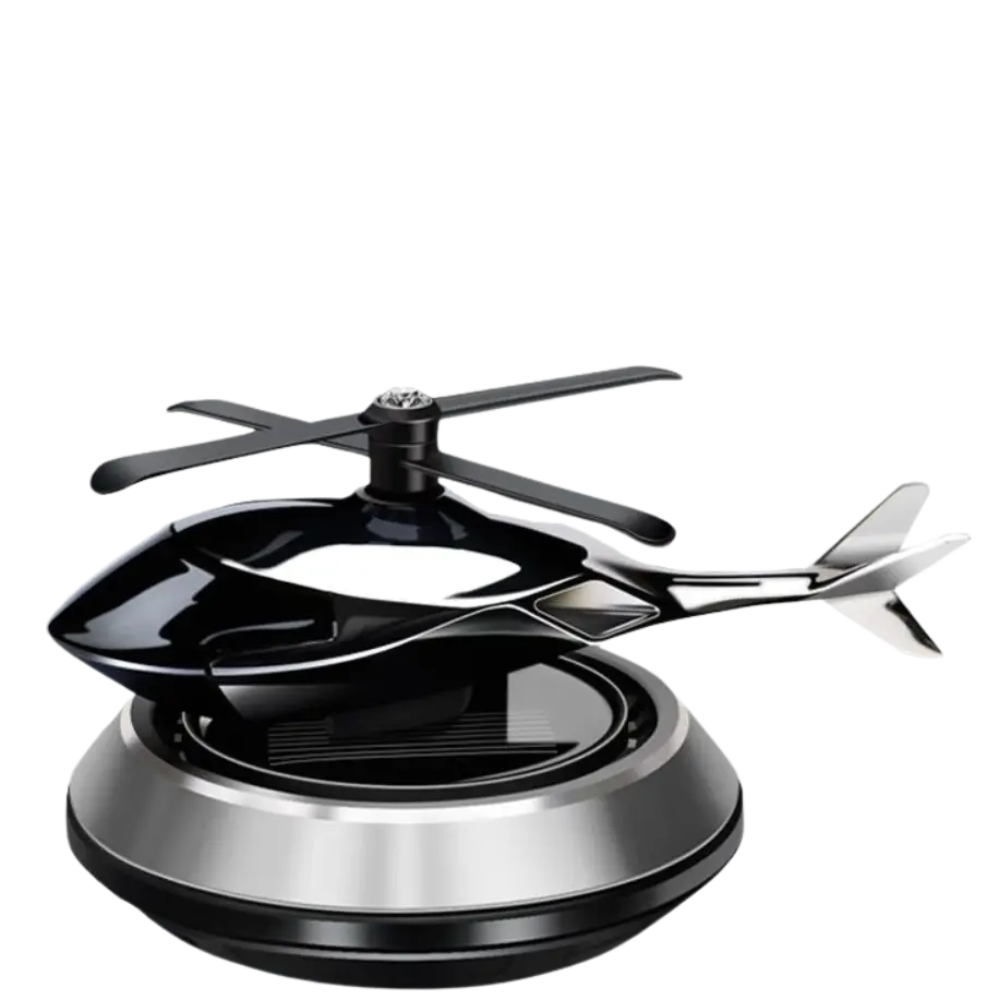 Green-Life metal car diffuser GF24EA239E341 powered by solar energy, designed to sit on the dashboard or windshield area and deliver continuous fragrance diffusion for modern automotive aroma collections.
