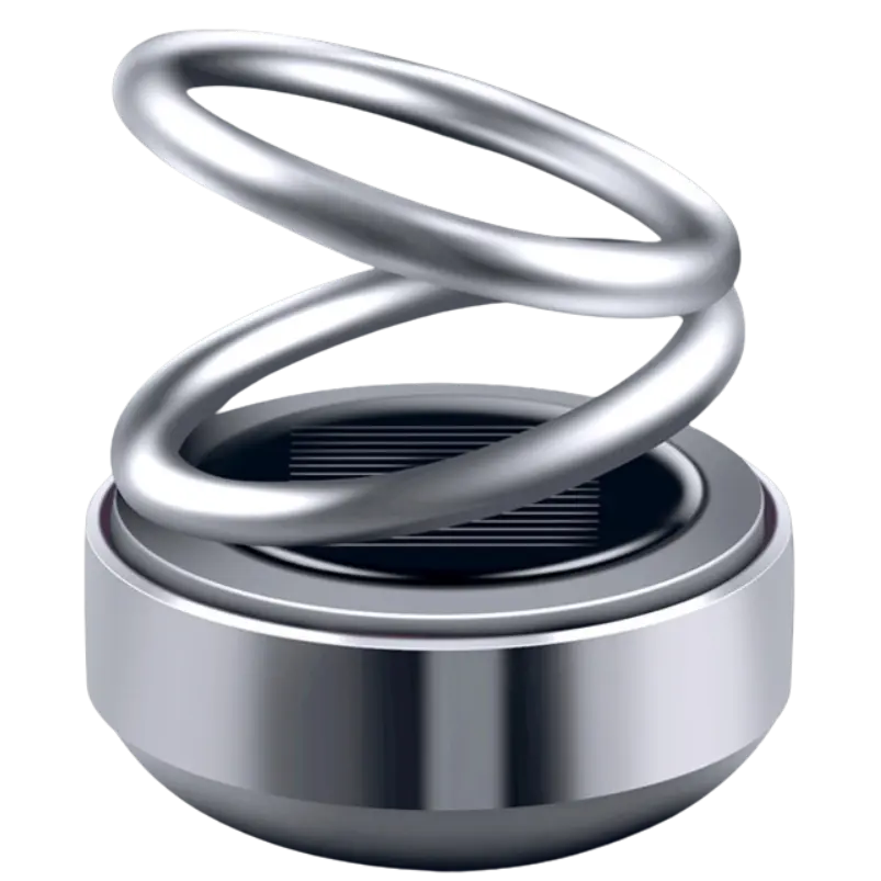 Green-Life metal car diffuser GF24EA241E powered by solar energy, designed to sit on the dashboard or windshield area and deliver continuous fragrance diffusion for modern automotive aroma collections.