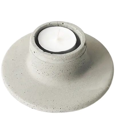 Green-Life cement grey tealight holder GF25CH702 offering a modern industrial look, suitable for minimalist candle brands and lifestyle collections.