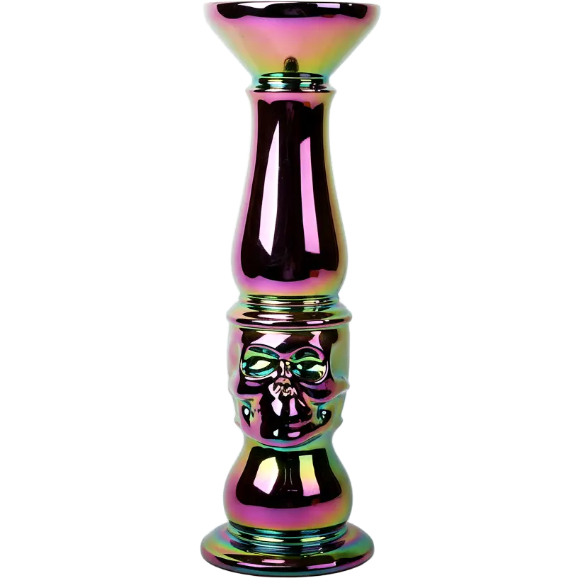 Green-Life ceramic candle stick holder GF25CH827 with electroplated finish, delivering metallic aesthetics for premium and giftable candle collections.