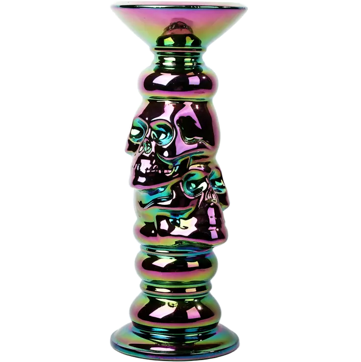 Green-Life ceramic candle stick holder GF25CH828 with electroplated finish, delivering metallic aesthetics for premium and giftable candle collections.
