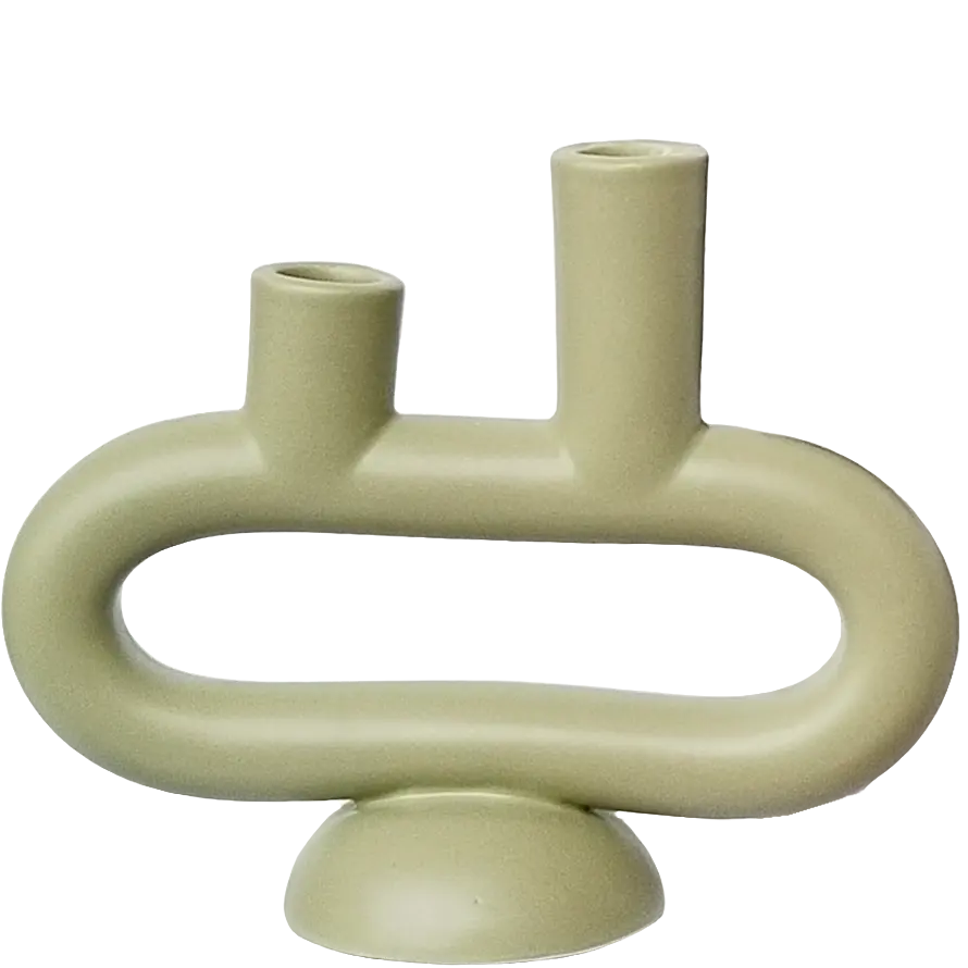 Green-Life ceramic candle stick holder GF25CH918 with sculptural design, supporting artistic candle lines and brand differentiation strategies.