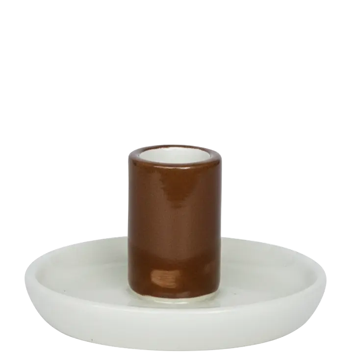 Green-Life handpainted ceramic candle stick holder GF25CH932, suitable for craft-focused candle collections and small-batch private label programs.