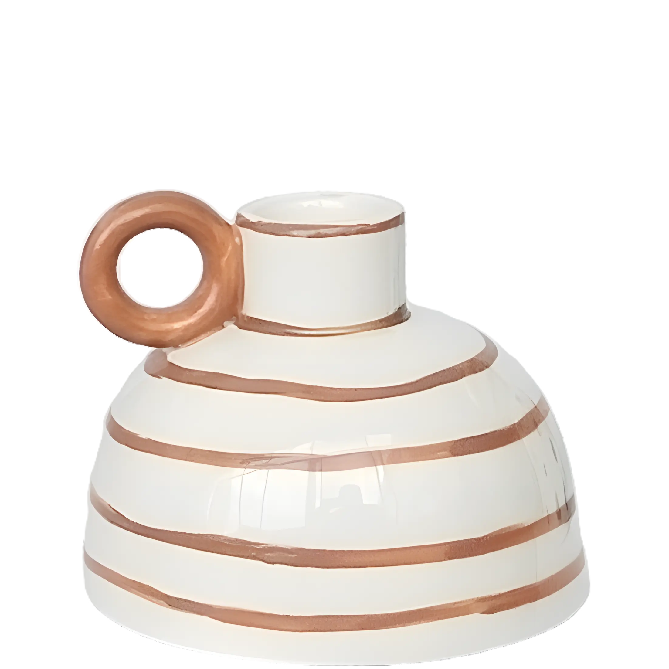 Green-Life handpainted ceramic candle stick holder GF25CH933, suitable for craft-focused candle collections and small-batch private label programs.