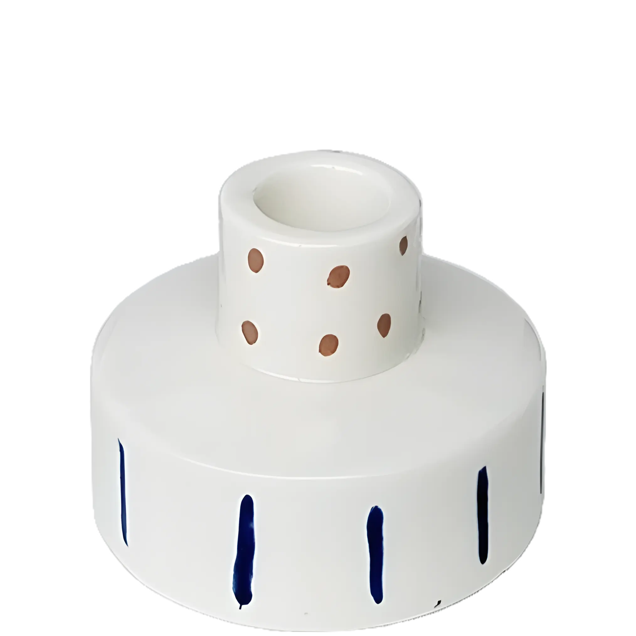 Green-Life handpainted ceramic candle stick holder GF25CH934, suitable for craft-focused candle collections and small-batch private label programs.