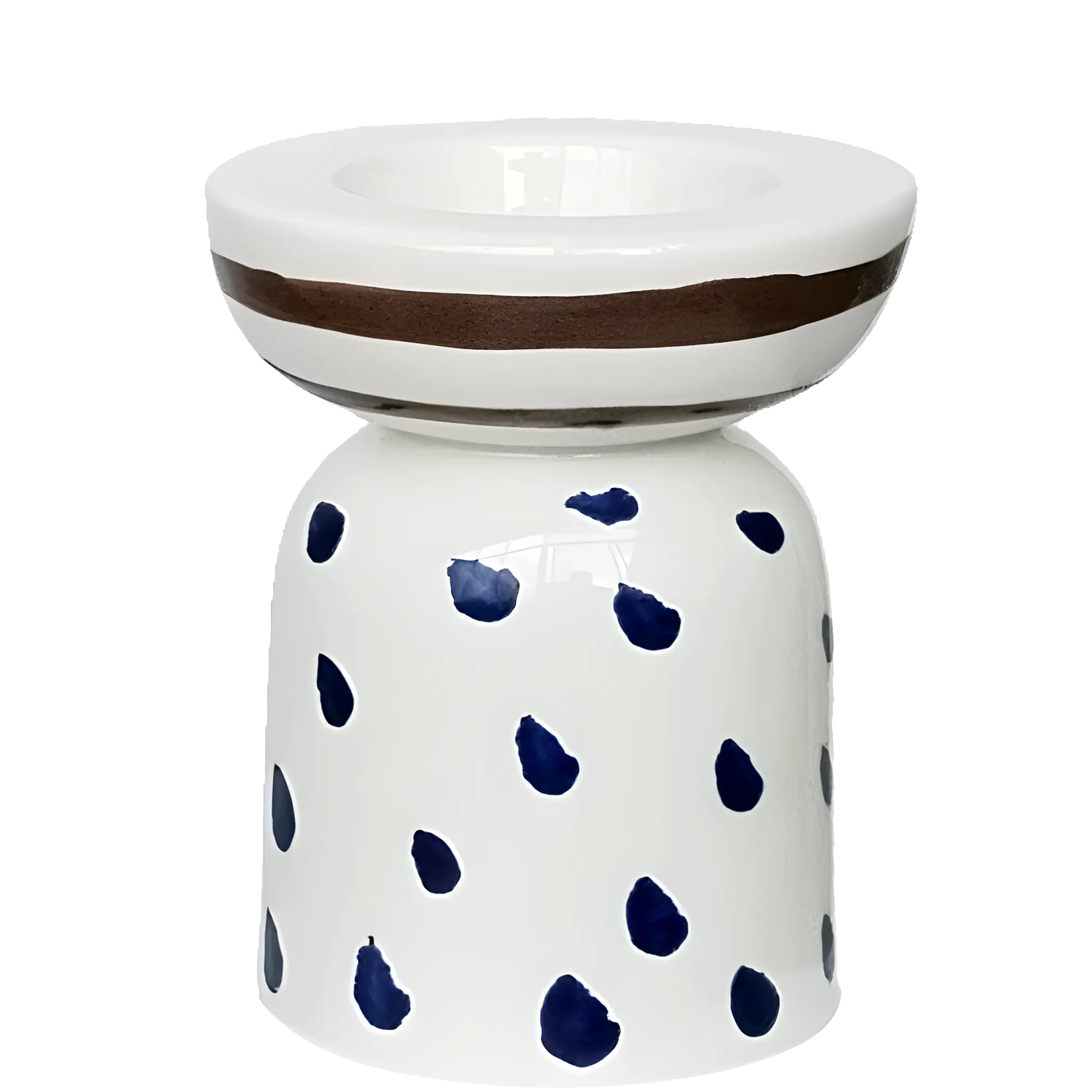 Green-Life handpainted ceramic candle stick holder GF25CH938, suitable for craft-focused candle collections and small-batch private label programs.