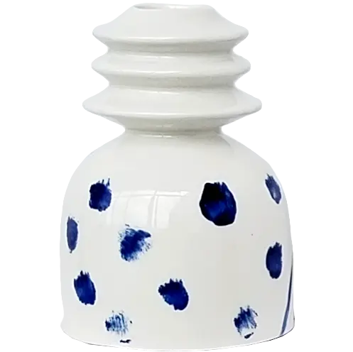 Green-Life handpainted ceramic candle stick holder GF25CH940, suitable for craft-focused candle collections and small-batch private label programs.