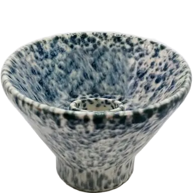 Green-Life ceramic candle stick holder GF25CH953 with kiln change glaze, featuring unique reactive finishes for artistic and high-value candle collections.