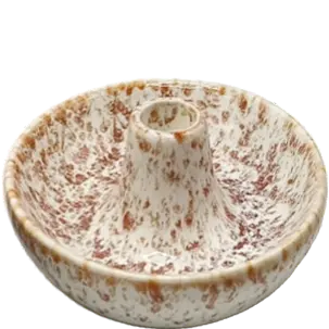 Green-Life ceramic candle stick holder GF25CH955 with kiln change glaze, featuring unique reactive finishes for artistic and high-value candle collections.