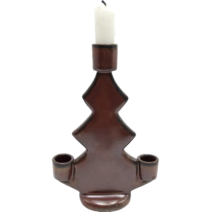 Green-Life ceramic candle stick holder GF25CH960 with kiln change glaze, featuring unique reactive finishes for artistic and high-value candle collections.