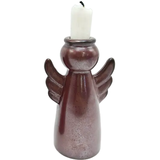 Green-Life ceramic candle stick holder GF25CH961 with kiln change glaze, featuring unique reactive finishes for artistic and high-value candle collections.