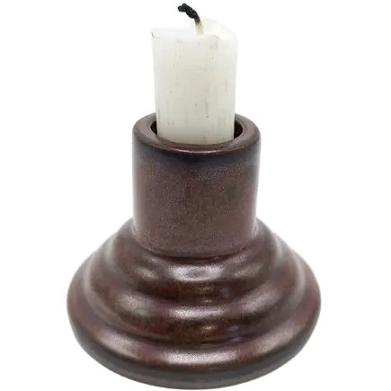 Green-Life ceramic candle stick holder GF25CH966 with kiln change glaze, featuring unique reactive finishes for artistic and high-value candle collections.