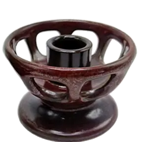Green-Life ceramic candle stick holder GF25CH969 with kiln change glaze, featuring unique reactive finishes for artistic and high-value candle collections.