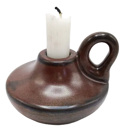 Green-Life ceramic candle stick holder GF25CH973 with kiln change glaze, featuring unique reactive finishes for artistic and high-value candle collections.