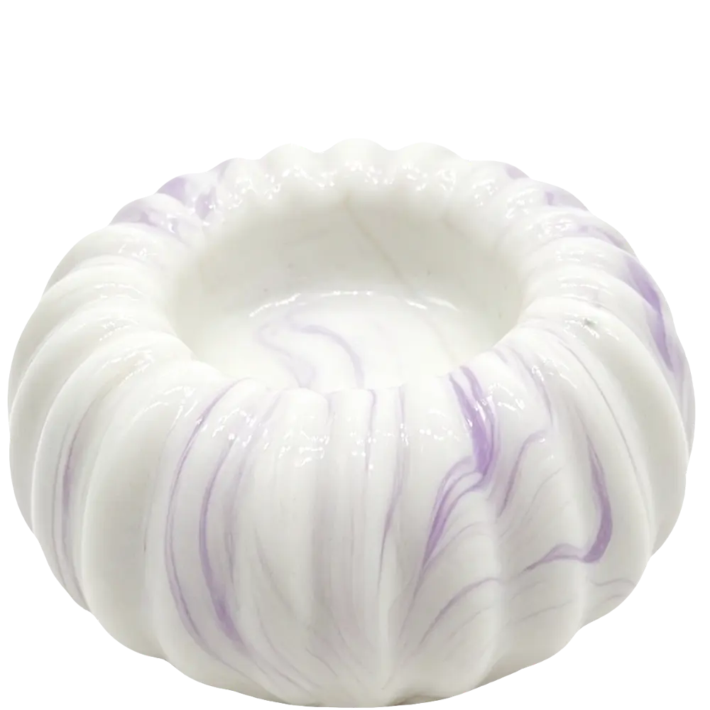 Green-Life ceramic candle stick holder GF25CH974 with marble swirl effect, offering natural stone-like appearance for premium candle branding.