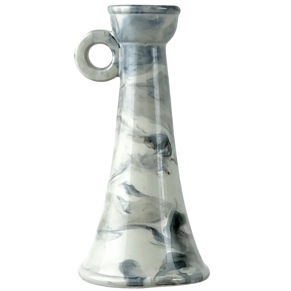 Green-Life ceramic candle stick holder GF25CH986 with marble swirl effect, offering natural stone-like appearance for premium candle branding.