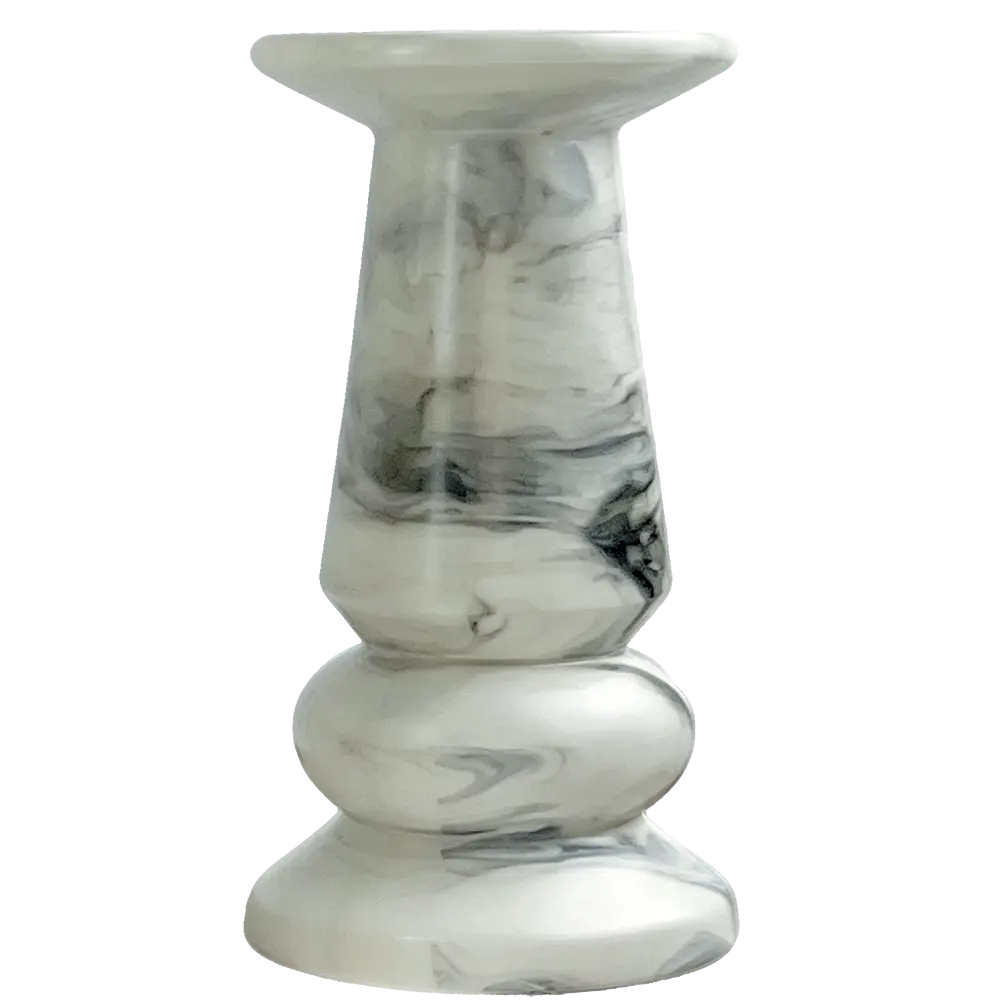 Green-Life ceramic candle stick holder GF25CH987 with marble swirl effect, offering natural stone-like appearance for premium candle branding.