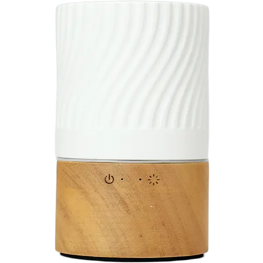 Green-Life ceramic and wood nebulizing diffuser GF25EW207E11 combining natural materials and minimalist modern design