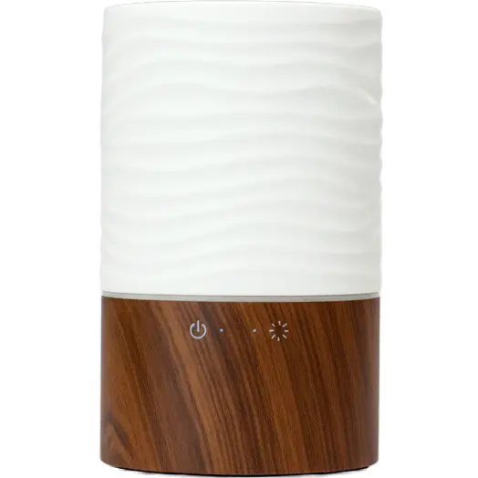 Green-Life ceramic and wood nebulizing diffuser GF25EW209E11 combining natural materials and minimalist modern design