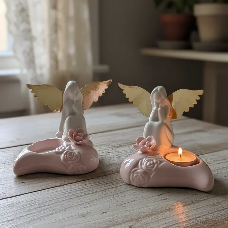 Green-Life ceramic tealight holder GF20141 with nature inspired elements, suitable for cohesive brand storytelling and themed product lines.