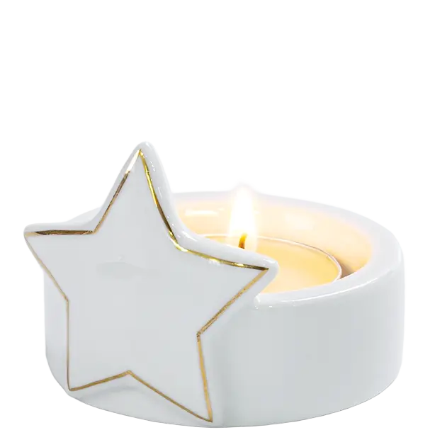 Green-Life ceramic tealight holder GF201601 with holiday themes, supporting fast seasonal updates and promotional candle assortments.
