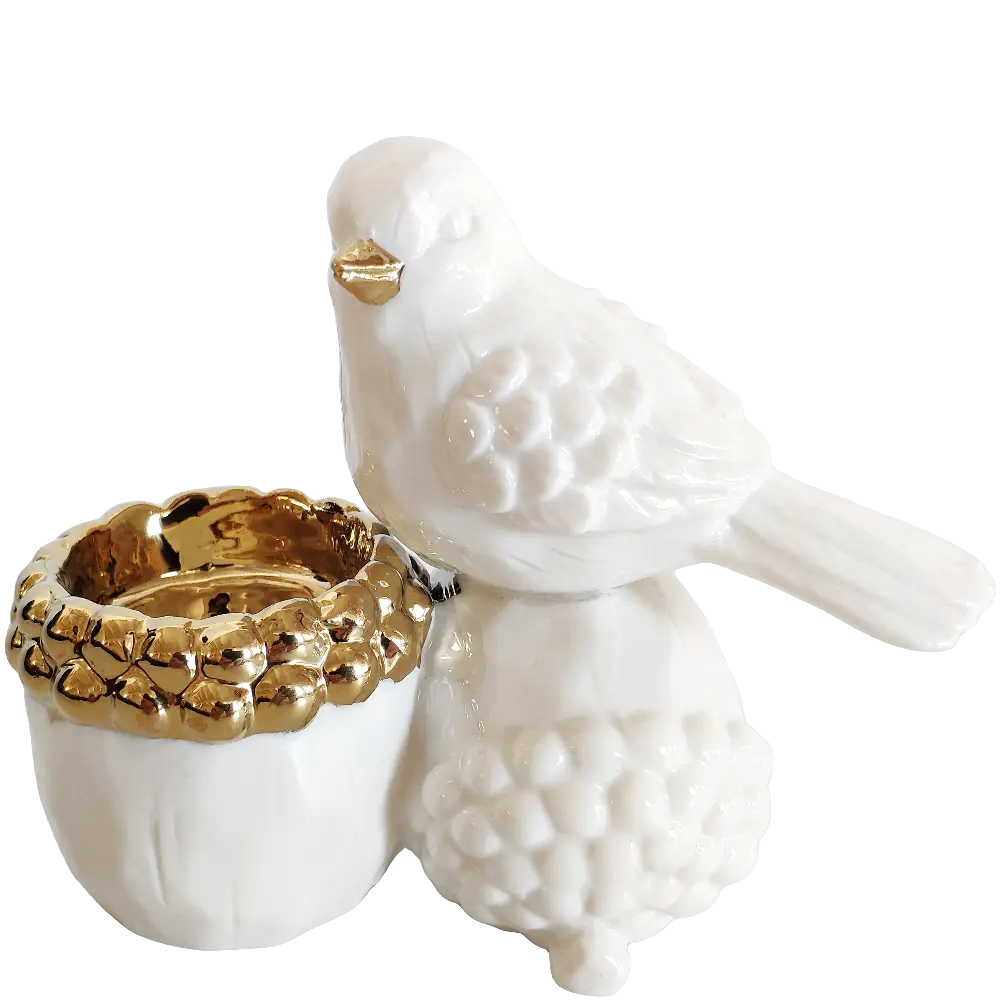 Green-Life ceramic tealight holder GF20161 with nature inspired elements, suitable for cohesive brand storytelling and themed product lines.