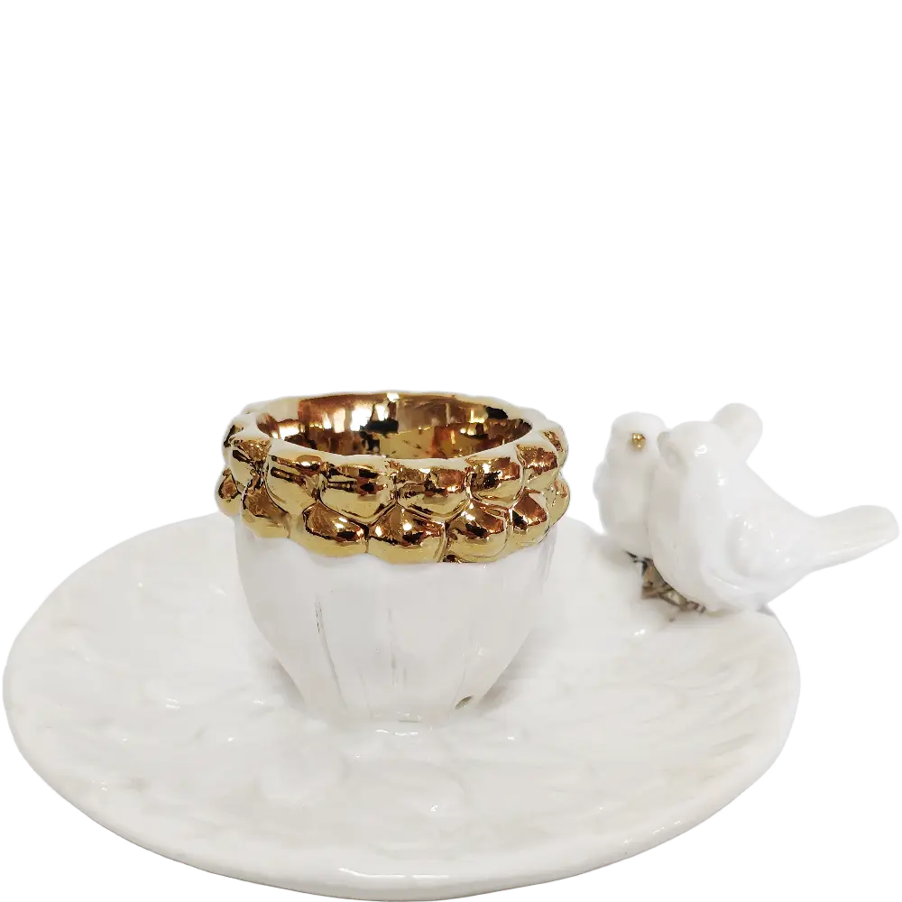Green-Life ceramic tealight holder GF20173 with nature inspired elements, suitable for cohesive brand storytelling and themed product lines.