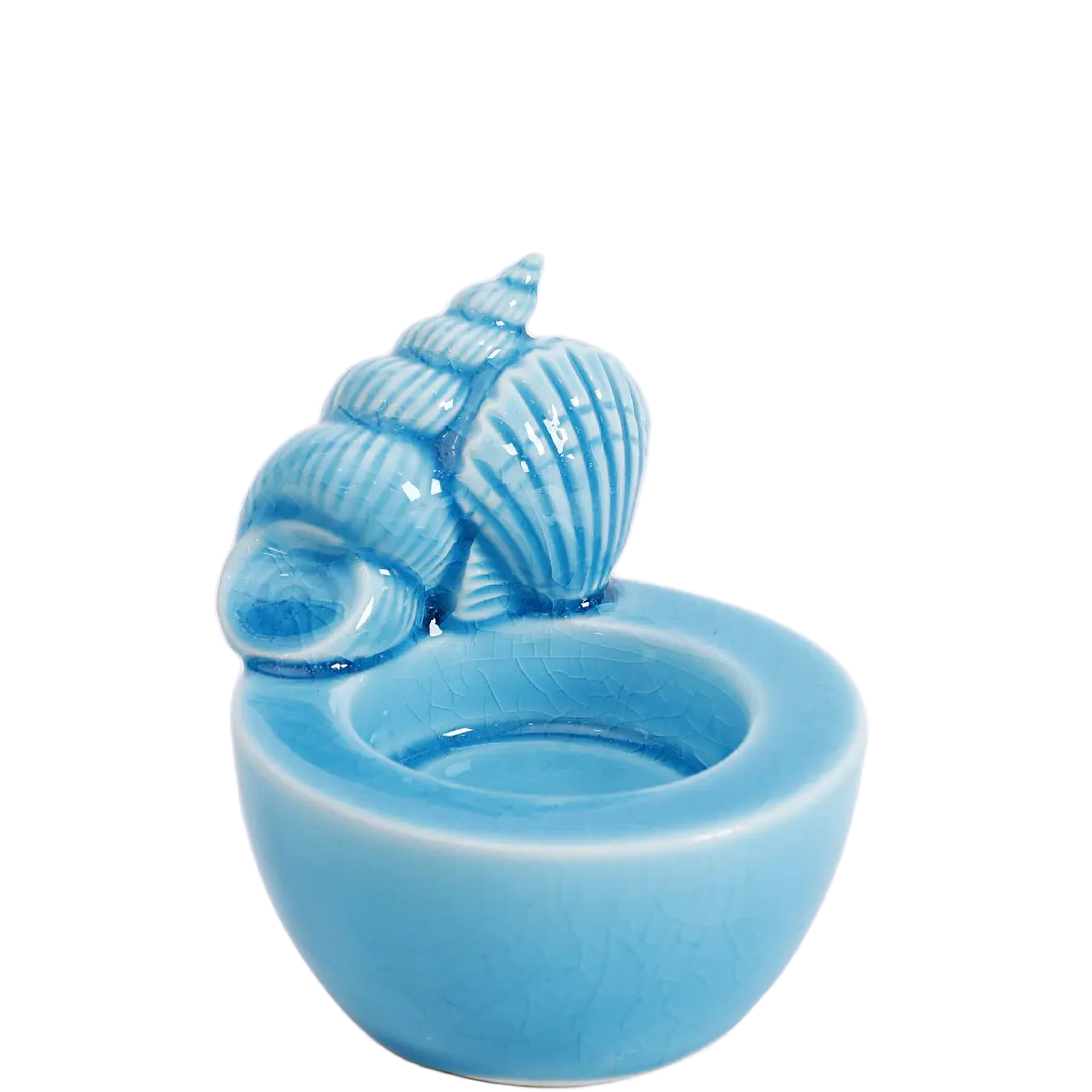 Green-Life ceramic tealight holder GF20216 with ocean and marine design, suitable for coastal and summer-themed candle product development.