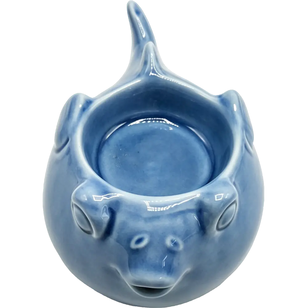 Green-Life ceramic tealight holder GF21F38125 with ocean and marine design, suitable for coastal and summer-themed candle product development.