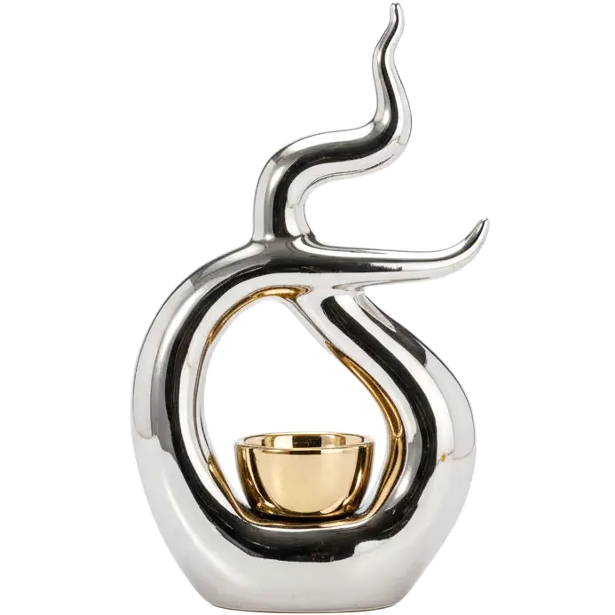 Green-Life ceramic tealight holder GF22045 with sculptural design, helping brands build artistic and differentiated candle collections.