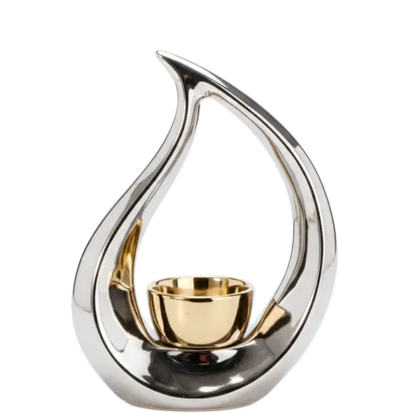 Green-Life ceramic tealight holder GF22046 with sculptural design, helping brands build artistic and differentiated candle collections.