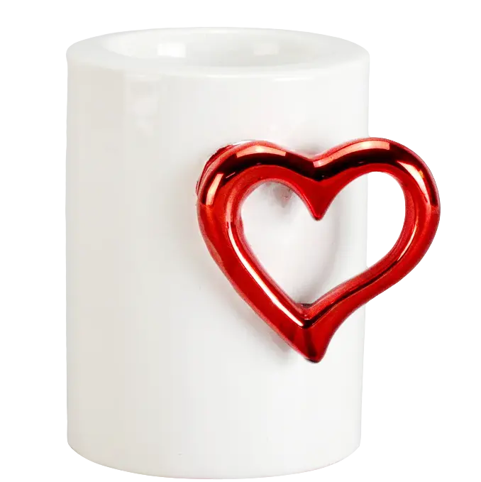 Green-Life ceramic tealight holder GF24CH115C93 with Valentine theme, designed for romantic candle collections and seasonal promotional programs.